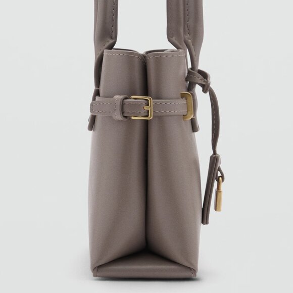 Mango Grey Mini-Shopper With Rear Padlock/NWT - Picture 3 of 16